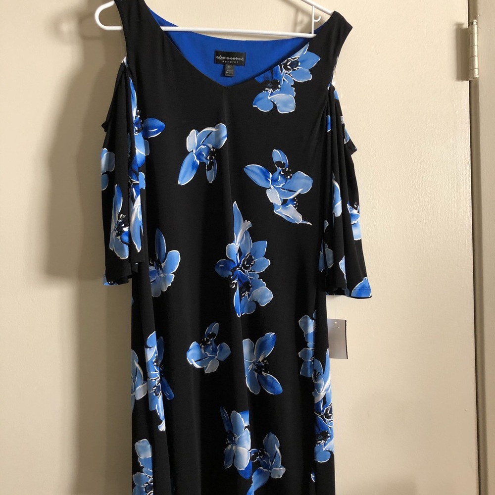 Blue/black Floral Dress